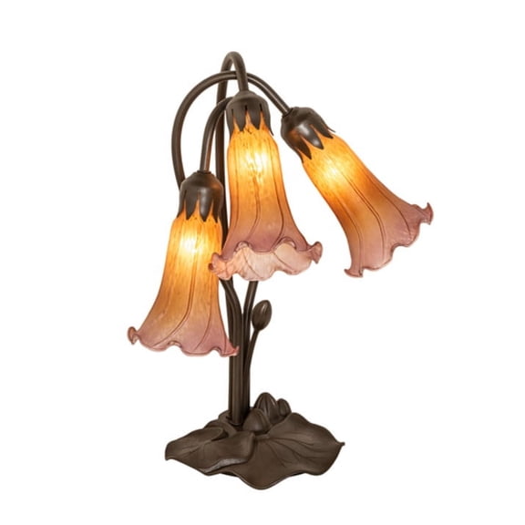 Meyda Tiffany 129165 Tiffany Pond Lily 3 Light 16" Tall Buffet Table Lamp - MultiColor