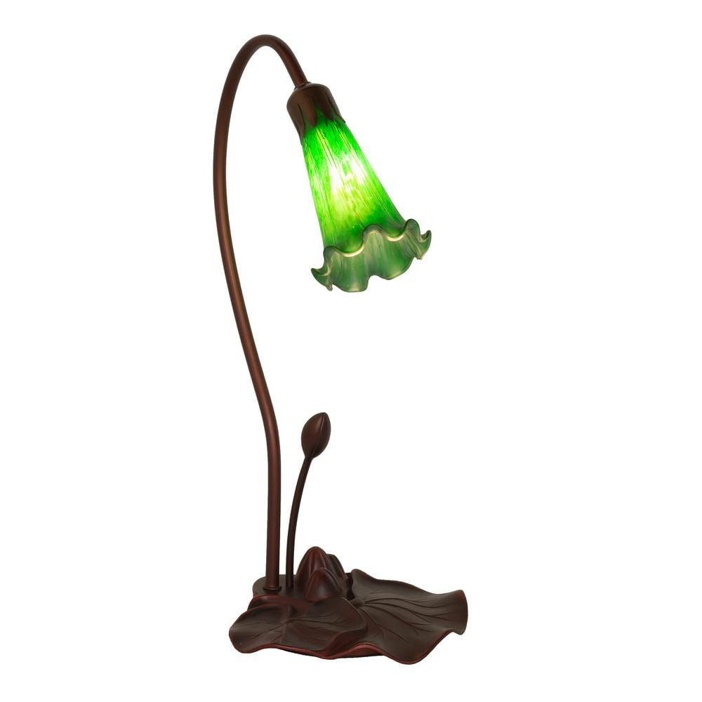 Emerald Green Pond Lily 16" Handcrafted Accent Lamp