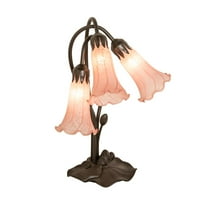 Meyda Lighting 16" High Pink Tiffany Pond Lily 3 Light Accent Lamp