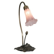 Meyda Lighting 16" High Pink Tiffany Pond Lily Accent Lamp