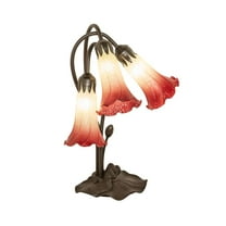 Meyda Lighting 16" High Seafoam/Cranberry Tiffany Pond Lily 3 Light Accent Lamp