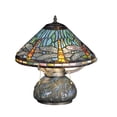 thumbnail image 1 of 17"H Tiffany Dragonfly W/Tiffany Mosaic Base Table Lamp, 1 of 2