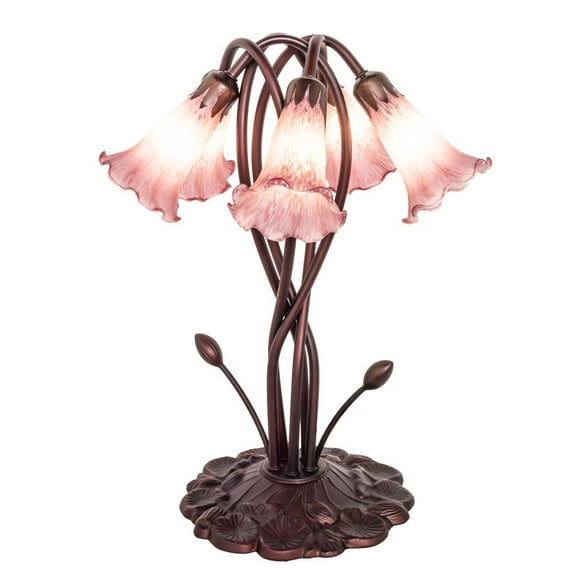 Meyda Lighting 17" High Lavender Pond Lily 5 Light Accent Lamp