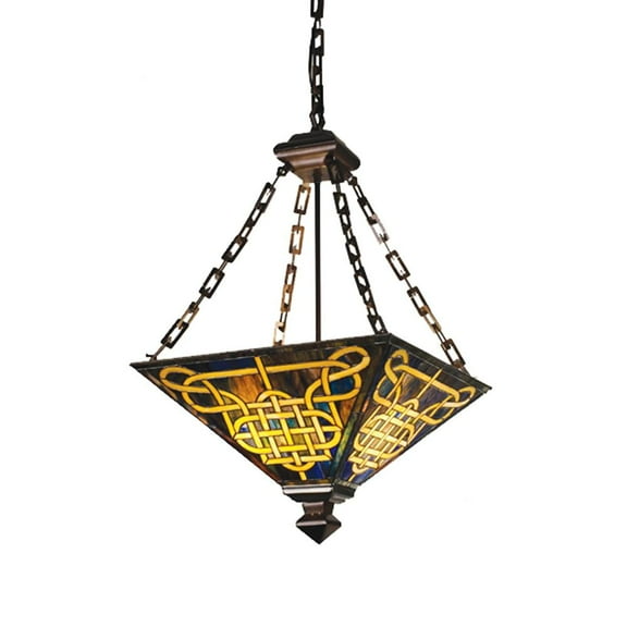 Meyda Lighting 17" Square Knotwork Mission Inverted Pendant 47583