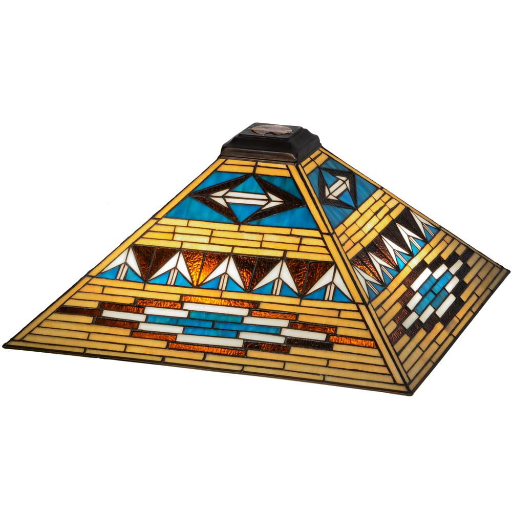 Valencia Mission 17" Square Stained Glass Shade