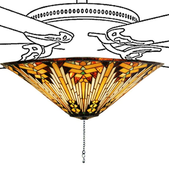 Meyda Lighting 17'W Nuevo Mission Fan Light Fixture, Beige Hag 59R Xag - 73124