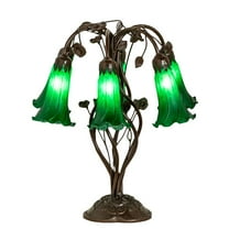 Meyda Lighting 18" High Green Tiffany Pond Lily 6 Light Table Lamp