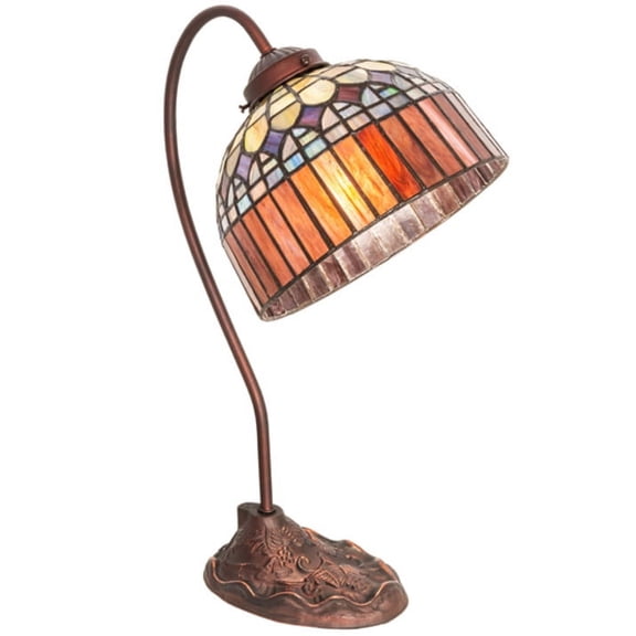 Meyda Tiffany 247797 Tiffany Candice 18" Tall Gooseneck Table Lamp - MultiColor