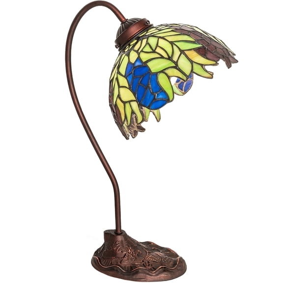 18" High Tiffany Honey Locust Desk Lamp