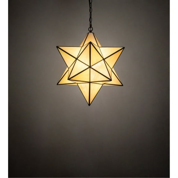 Meyda Lighting 18'W Moravian Star Beige Iridescent Pendant, Bai - 12114