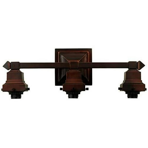 Meyda Lighting 18" Wide Mission Mahogany Bronze 3 Panel Vanity Hardware 24280
