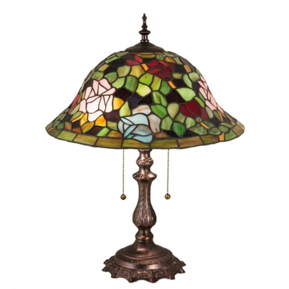 Meyda Lighting 19"H Tiffany Rosebush Table Lamp