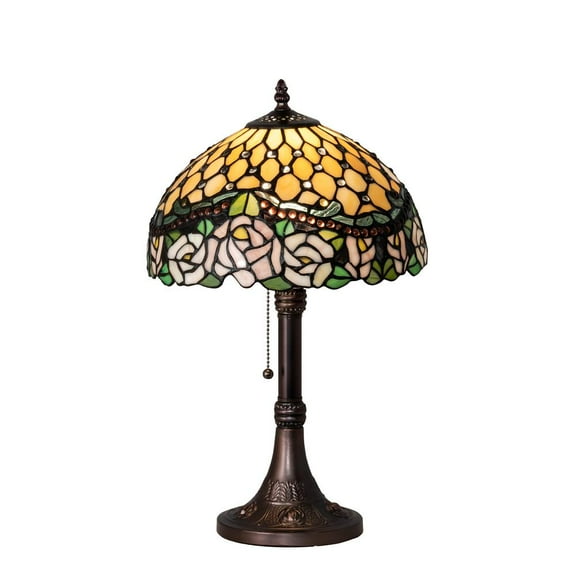 Meyda Lighting 19" High Jeweled Rose Table Lamp