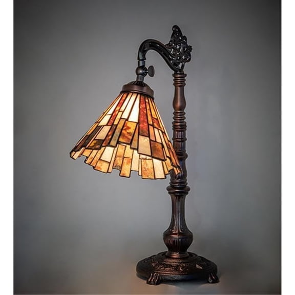 20" High Jadestone Bridge Arm Table Lamp