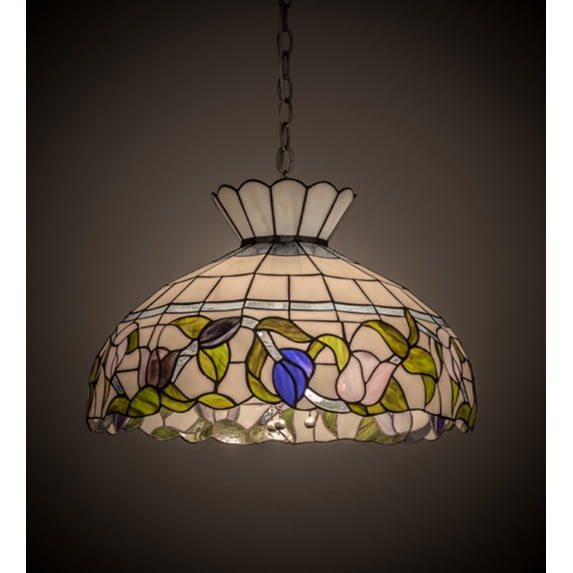Meyda Tiffany 173163 Rose Vine 3 Light 20" Wide Pendant - Nickel