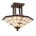 thumbnail image 1 of Meyda Tiffany 210967 Tiffany/Mica Two Light Flushmount from Arrowhead collection in Bronze/Dark finish, 20.00 inches, 1 of 7