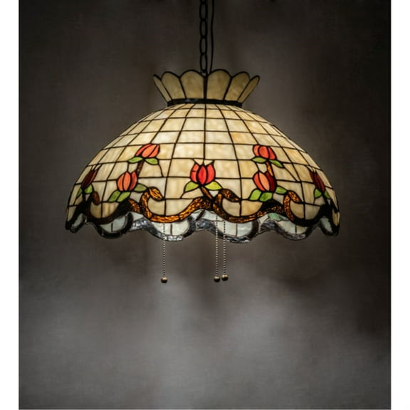 Meyda Lighting 20" Wide Roseborder Pendant