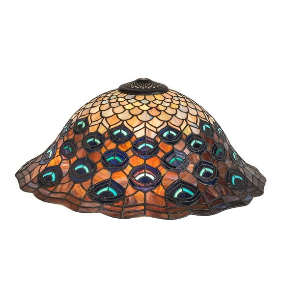 Meyda Lighting 20" Wide Tiffany Peacock Feather Shade
