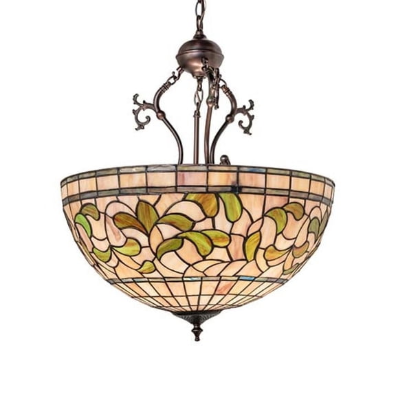 Meyda Tiffany 17530 Tiffany Turning Leaf 3 Light 20" Wide Pendant - MultiColor
