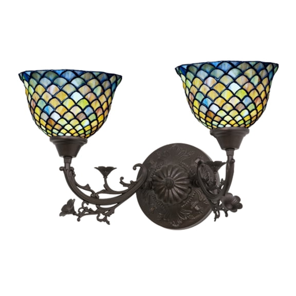 21"W Tiffany Fishscale 2 LT Wall Sconce