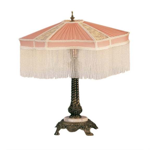 22"H Fabric & Fringe Persian Table Lamp