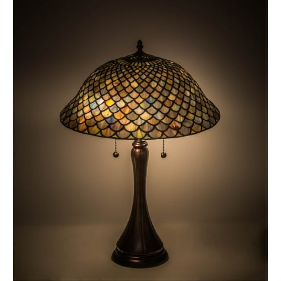 Meyda Lighting 23"H Tiffany Fishscale Table Lamp