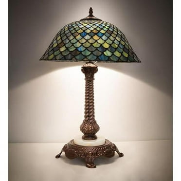 Meyda Lighting 23" High Tiffany Fishscale Table Lamp
