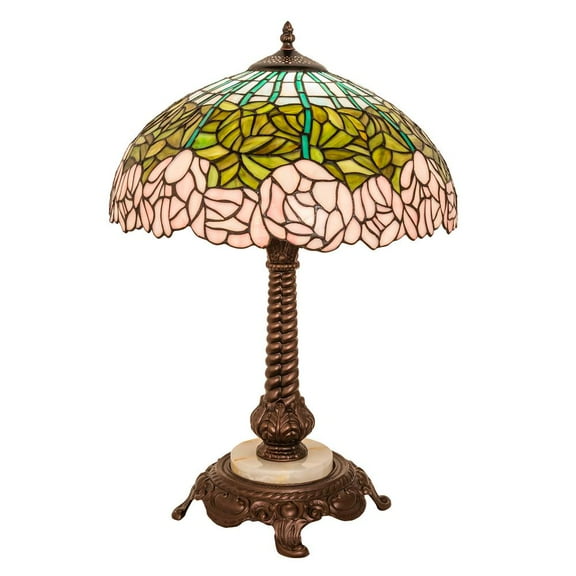 Meyda Lighting 23" Wide Tiffany Cabbage Rose Table Lamp