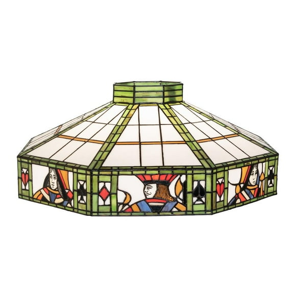 Meyda Lighting 24'W Poker Face Replacement Shade, Beige Red Bl 59 - 81446