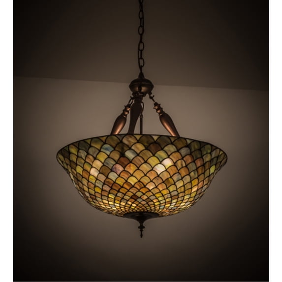 24"W Tiffany Fishscale Inverted Pendant