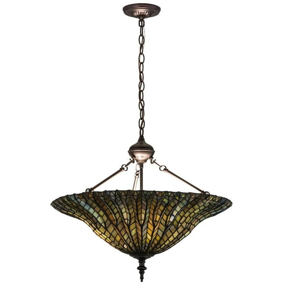 Meyda Lighting 24"W Tiffany Lotus Leaf Inverted Pendant