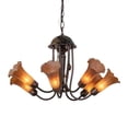 thumbnail image 1 of 24" Wide Amber Tiffany Pond Lily 7 Light Chandelier, 1 of 6