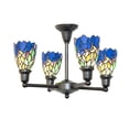 thumbnail image 1 of 24" Wide Iris Revival 4 Light Chandelier, 1 of 2