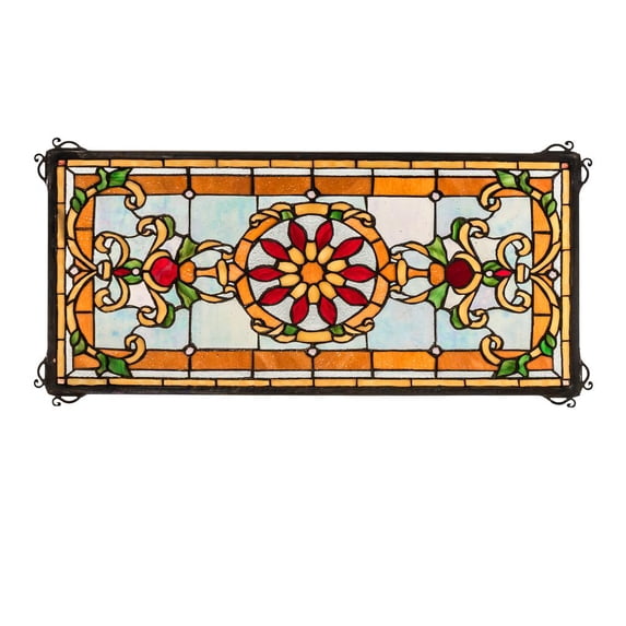 Meyda Lighting 25" Wide X 12" High Emma Stained Glass Window