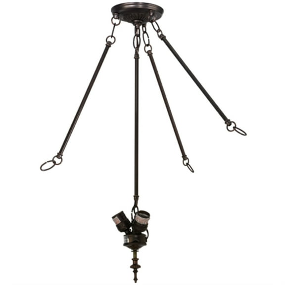 Meyda Lighting 26"H Mahogany Bronze 3 LT Inverted Pendant Hardware 28167