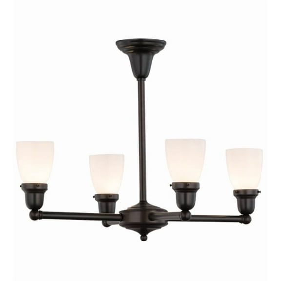 Meyda Lighting 27'W Revival Oyster Bay Goblet 4 Lt Chandelier, Craftsman - 56476