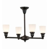 Meyda Lighting 27'W Revival Oyster Bay Goblet 4 Lt Chandelier, Craftsman - 56476