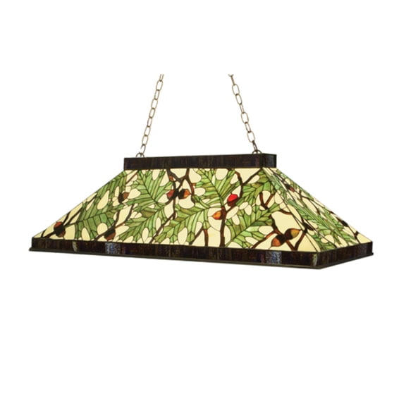39" Long Acorn & Oak Leaf Oblong Pendant