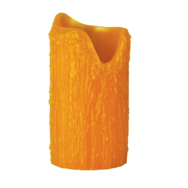 Meyda Lighting 4"W X 8"H Poly Resin Honey Amber Uneven Top Candle Cover