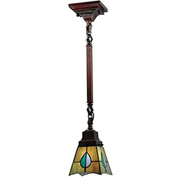 Meyda Lighting 5"Sq Mackintosh Leaf Mini Pendant 20058