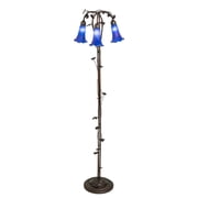 59H Blue Pond Lily 3 LT Floor Lamp