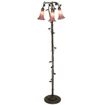 Meyda Lighting 58" High Lavender Tiffany Pond Lily 3 Light Floor Lamp