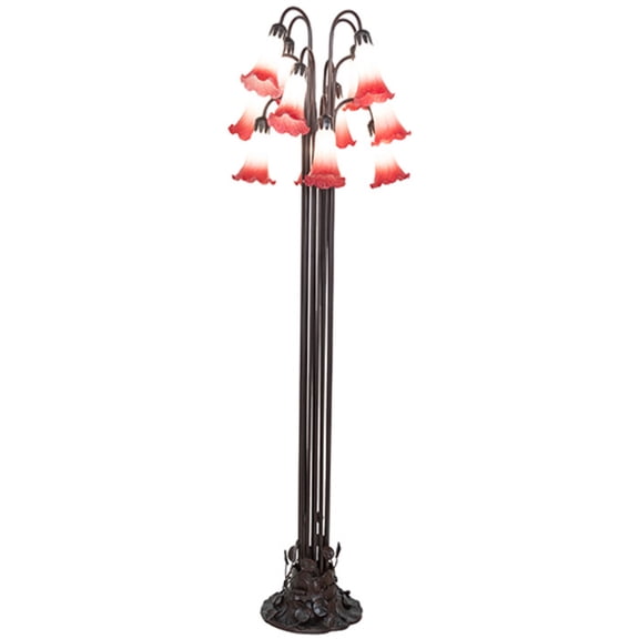 Meyda Tiffany 130933 Tiffany Pond Lily 12 Light 63" Tall Tree Floor Lamp - MultiColor