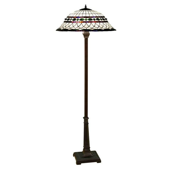 Meyda Lighting 65'H Tiffany Roman Floor Lamp, Beige Green Pbagwg Green - 30369