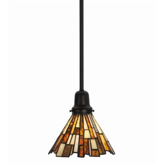 Meyda Lighting 8'W Jadestone Delta Mini Pendant, Solar Black Powdercoat - 145877