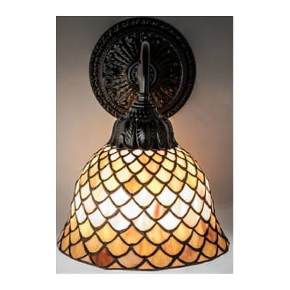Meyda Tiffany 249827 Tiffany Fishscale 11" Tall Wall Sconce - MultiColor
