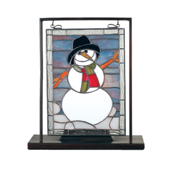 9.5"W X 10.5"H Snowman Lighted Mini Tabletop Window