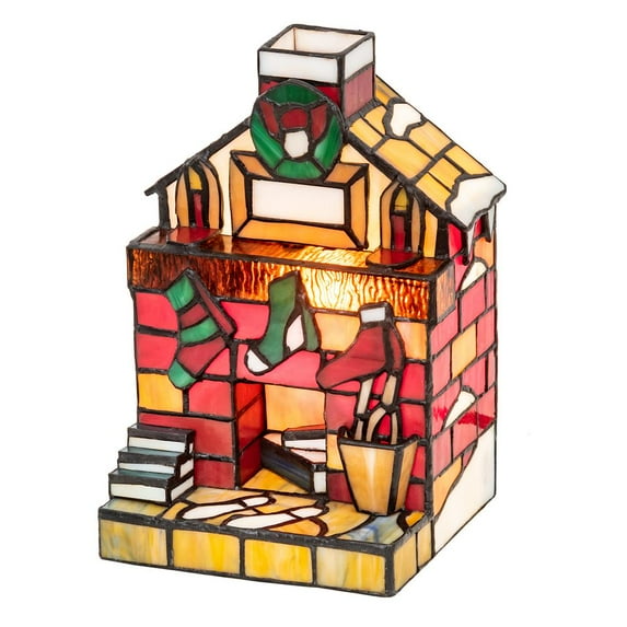 Meyda Lighting 9"H Tiffany Fireplace Accent Lamp.614
