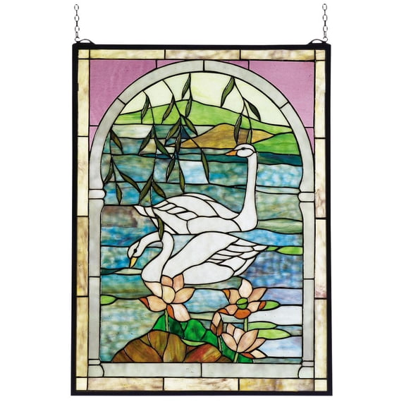 Meyda Tiffany 23868 Stained Glass Tiffany Window from the Water Flowers Collection