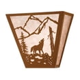 thumbnail image 1 of Meyda Tiffany 23948 Northwoods Wolf On The Loose - 2 Light Wall Sconce   Rust Finish with Silver Mica Glass, 1 of 3